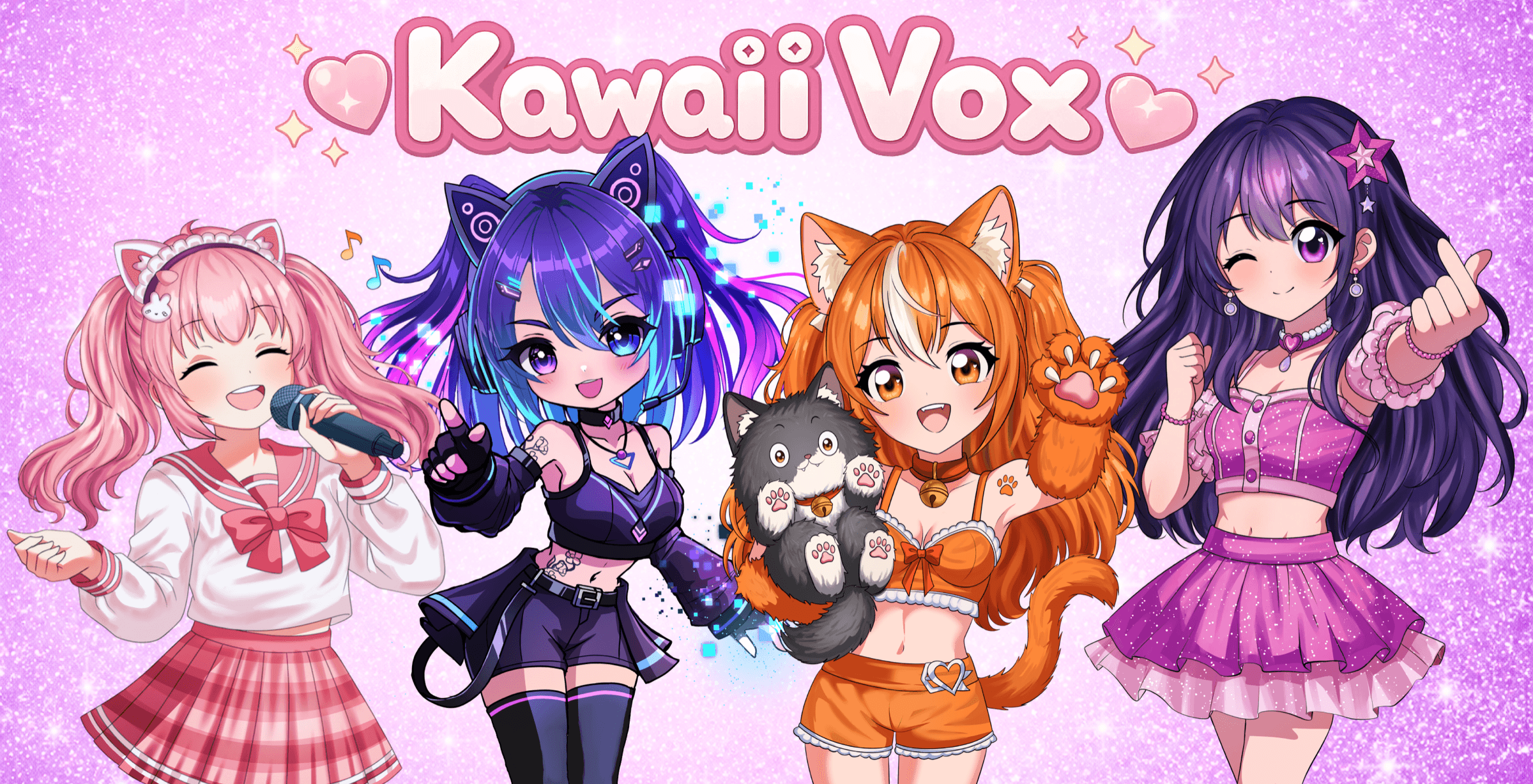 Kawaii Vox artwork showing Ami, Ichika, Myu and Seorin