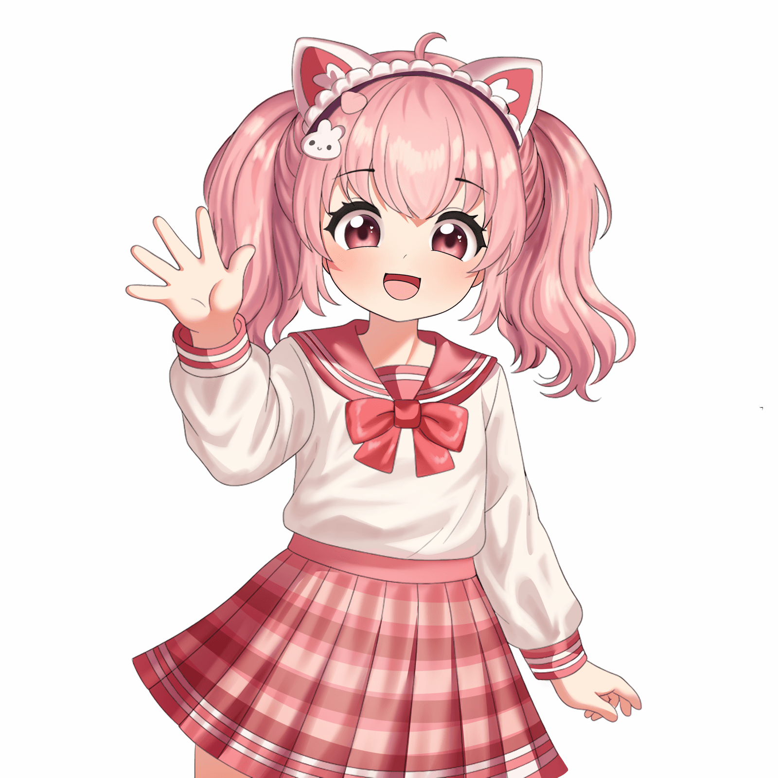 Ami, the Kawaii Vox character in a pink sailor uniform
