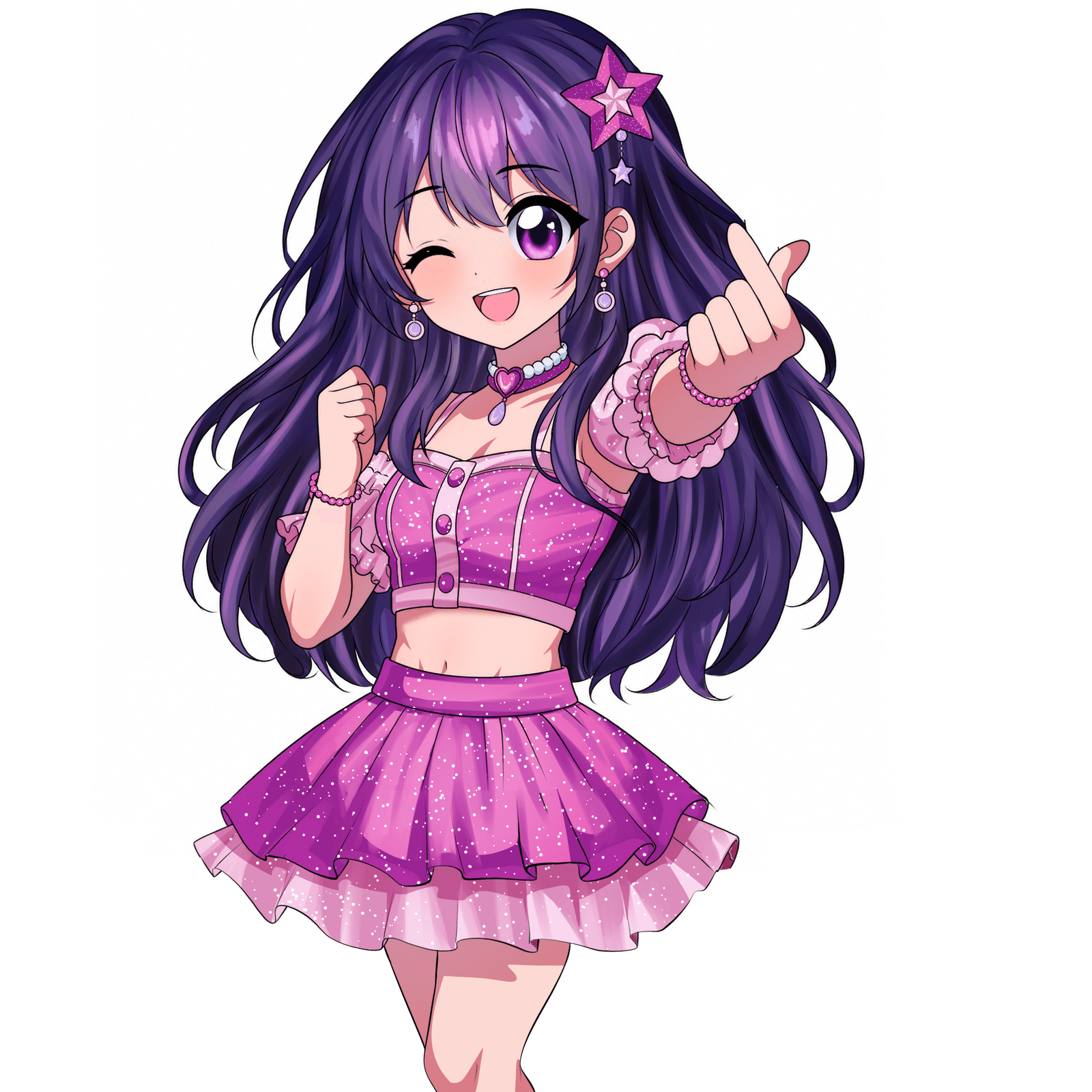 Seorin, the Kawaii Vox character with long purple hair